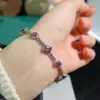 Pulsera Alexander cultivada en laboratorio incrustada con múltiples gemas plata de ley s925 incrustada con piedras que cambian de color
