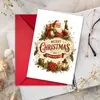 Cartão de Boas Festas de Natal com Ovelhinha Fofa e Árvore de Natal, com Envelope, Mensagem de Bênção para o Feriado, Convite, Cartão de Cumprimentos para Presente