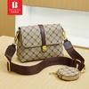 Bani Meizi Nova Bolsa Feminina de Luxo Leve Moda Versátil Pequena Quadrada Costura Estampada Bolsa de Ombro Transversal