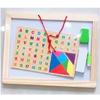 Quadro Negro Pequeno Tipo Alfabeto Digital de Madeira Pendurado Quadro de Esboço de Escrita Dupla Face Quadro de Exibição de Ensino Educação Infantil Tangram