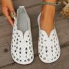 Comercio Exterior Nuevos Zapatos Planos Calados Tallados Talla Grande para Mujer Transfronterizos Punta Redonda Perezosos Slip-on de Caña Baja Zapatos