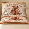 Funda de Almohada Infantil Algodón Puro Dibujos Animados Gasa Funda de Almohada Par Funda de Almohada Paquete Individual Antideslizante y Anticaída