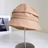 Sombrero de Cubo de Lana con Puntadas de Contraste Nuevo Estilo Otoño para Mujer Versátil Estilizador de Rostro de Moda Sombrero de Sol Protección contra el Frío Calidez Sombrero de Tela de Moda