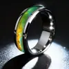 Anillos de Luna de Acero de Titanio Estilo Europeo y Americano Shengxi, Anillos de Pareja con Sensor de Temperatura, Anillos de Moda, Joyería Popular Transfronteriza