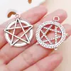 Set Europeo y Americano Transfronterizo de 15 Piezas de Colgantes de Aleación de Estrella Hueca Plateada Antigua, Luna, Lobo, Búho Accesorios para Joyería DIY Materiales