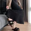 Foto real falda de cola de pez media falda mujer 2026 Otoño/Invierno Nuevo Cintura Alta Adelgazante Caída Línea A Larga Ceñida a la Cadera Falda