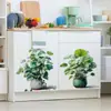 M14243 Adesivos de Parede Criativos com Plantas Verdes Frescas em Vasos Decoração de Fundo para Quarto Sala de Estar Adesivos Removíveis Pvc