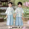 Conjunto Hanfu para Niños Verano Estilo Chino Nuevo Estilo Chino Traje de Actuación para Jardín de Infancia Niños Bebé Estilo Antiguo Traje Tang