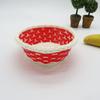 Cesto de armazenamento de frutas tecido à mão bandeja para lanches diversos cesto de armazenamento tecido de cor para mesa