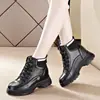 Botas Martin Vintage para Aumentar la Altura 2024 Otoño e Invierno Nuevos Éxitos Combinan con Todo Suela Gruesa Forradas de Borrego Piel Botas de Caña Alta Zapatos para Mujer
