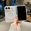 Adecuado para funda de teléfono plegable iPhone Duo, con acabado mate y cierre magnético; funda protectora transparente para Apple 18 Ultra