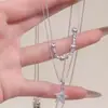Collar de Estrella de Doble Capa con Perlas Inspirado en el Diseño para Mujer, Sencillo y Versátil, Cadena de Clavícula de Alta Gama, Accesorio de Cuello de Lujo Ligero de Nicho
