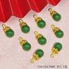 Accesorios de Joyería de Aleación Oro Antiguo con Incrustaciones de Imitación de Jade Colección Colgante Hecho a Mano DIY Pulsera Collar Aretes Material Venta al por Mayor