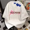 Camiseta de algodón puro de peso pesado, popular estilo americano para ir al trabajo, cuello redondo, teñido anudado, manga corta, para hombres y mujeres, diseño holgado de verano, estilo ins
