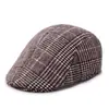 Sombrero nuevo para hombre otoño e invierno gorro cálido cuero engrosado gorro de anciano boina gorro de visera venta al por mayor