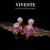 Guofeng Ámbar Flor Seca Rubor Oreja Nuevo Chino Retro vintage Lujo Ligero Chapado en Oro S295 Pendientes de Alta Calidad