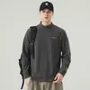 Camiseta de hombre Anyang de peso pesado 250 g, cuello semi-alto, manga larga, nuevo estilo otoño 2026, adecuada como capa interior o capa base