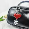 Novo Chaveiro Pingente Coração Vermelho Pingente Laço Dongdaemun Penduricalho de Bolsa Joia Elegante de Acrílico