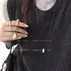 Colar Minimalista com Pingente de Gota d'Água e Fio Preto para Mulheres 2026 Novo Popular High-End Light Luxury Corrente Longa para Suéter Acessório
