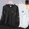 Sudadera con forro polar para hombre, estilo otoño e invierno, cuello redondo sin capucha, manga larga, top casual versátil holgado, ropa de hombre