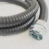 Manguera metálica con recubrimiento de plástico gris negro de baja calidad, manguera ordinaria de PVC con recubrimiento de plástico, manguera galvanizada con rosca, tubo corrugado