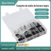 300pcs Preto c-tipo eixo de anel de retenção com combinação de anel de retenção elástico cartão externo anel de retenção de anel de retenção eixo com caixa