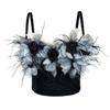 Otoño e invierno nuevo comercio exterior transfronterizo europeo y americano chica sexy caliente con sujetador de espina de pescado con borlas de flores tridimensionales
