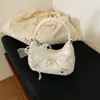 Bolsa Feminina Estilo Doce Novo Verão 2026 com Laço, Bolsa Pequena Transversal, Bolsa de Ombro Estilo Coreano Nicho Bolsa Dumpling