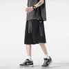 Pantalones Cortos Rectos de Pierna Ancha con Raya Lateral de Cinco Puntos para Hombre, Diseño Nuevo de Moda, Versátiles, Holgados, Casuales con Cordón