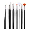 Conjunto de canetas para nail art transfronteiriço, conjunto completo de 15 peças de canetas de pintura e canetas liner, ferramentas especiais para iniciantes e salões de unhas DIY, atacado