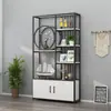 Partición Calada de Hierro Nuevo Estante de Almacenamiento Mampara de Entrada Estantería Gabinete Decorativo de Oficina de Pie Vitrina Multicapa