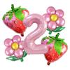 Balões Temáticos de Morango Rosa Flores Havaianas Terno Digital Decoração de Festa de Aniversário para Menina