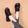 Mocasines de cordones con suela gruesa para mujer, que aumentan la altura, nuevos y elegantes zapatos versátiles de otoño 2026, zapatos de mujer cómodos y transpirables que estilizan