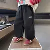 Q023 Pantalones de Otoño para Niños Nuevo Estilo Coreano Moda Jogger Pantalones de Chándal Primavera y Otoño Pantalones Largos Deportivos para Niños