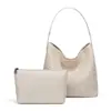 Bolsa de Ombro Feminina de Palha da Moda Grande Capacidade Bolsa de Mão de Pu Senhoras Verão Fresco Tecido Bolsa Feminina Pasta Bolsa