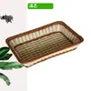 Cesta de exhibición de frutas de imitación de ratán, cesta tejida a mano, cesta de pan, cesta de almacenamiento de bocadillos, cesta de frutas para supermercado, cesta de ratán