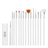 Cross-Border especial para o novo 15 conjunto de nail art pincel Black Powder White Rod pintura flor puxar luz terapia caneta de perfuração caneta
