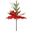 Decoraciones Navideñas de 25cm Flor Navideña con Brillo Decoración para Fiesta Flor Navideña Artificial Accesorios para Recortes Caseros Flor Falsa