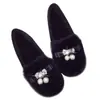 Sapatos de Pelo de Coelho para Mulheres, Sapatos Gorro para Mulheres, Roupa Externa de Outono e Inverno, Novos Sapatos Baixos 2025, Solas Baixas, Forrados com Lã, Tamanho Grande, Estilo Quente de Celebridade da Internet