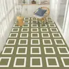 Alfombra de Piso de Aspecto Limpio Minimalista Moderna, PVC Lavable y Limpiable con Trapo, Alfombra de Tamaño Grande para Sala de Estar y Dormitorio, Alfombra de Sofá de Cobertura Completa