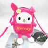 Bolsa Transversal de Pelúcia Fofa de Desenho Animado Japonês e Coreano Bolsa de Celular de Camada Dupla Mini Carteira de Moedas Bordada para Menina Estudante