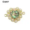 WT-PC007 pingente conector de superfície ondulada de cor brilhante requintado, pequeno, para brincos, colares, joias DIY para mulheres