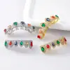 Brackets de estilo hip-hop de circonio de colores, cobre chapado en oro incrustado con circonita, para actuaciones en escenario, rap, estilo europeo y americano moderno personalizado, accesorios dentales al por mayor