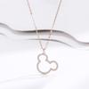 Nuevo Collar Mickey Mouse de Plata Esterlina 925 para Mujer Nicho Estilo Coreano Colgante Lindo Exquisito Incrustado de Diamantes Versátil Joyería Ins