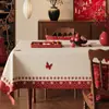 2026 Ano do Cavalo Toalha de Mesa Impermeável Isolante Térmico Toalha de Mesa Sem Lavagem Vermelha Festival da Primavera Toalha de Mesa Decorativa de Alta Qualidade Toalha de Mesa Longa