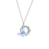 Colar Feminino Borboleta em Prata de Lei 925 Design de Nicho Entrada Luxo Corrente para Clavícula Flor Pingente Lua Pedra dos Sonhos