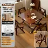 Mesa de Mahjong Artesanal de Madera Maciza, Mesa de Comedor Plegable para Uso Doméstico, Mesa de Comedor Sencilla para Apartamentos Pequeños, Mesa Cuadrada