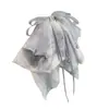 Pinza para el Cabello con Lazo Grande de Cinta de Cristal Brillante en Lavado de Tinta Gris Frío para Mujer, Pinza Tiburón Suave para Recogido en la Parte Posterior de la Cabeza