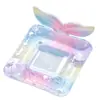 Cama Inflable Flotante de Sirena de Ensueño con Dosel para Adultos y Niños, Flotador Inflable para Agua con Respaldo, Sillón Lounge para Piscina al Aire Libre