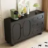Aparador estilo francés de mediados de siglo para la sala de estar, mueble de almacenamiento integrado para uso doméstico, mueble de almacenamiento moderno minimalista montado en la pared estilo crema